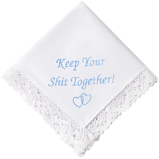 PACGOTH Wedding Handkerchiefs Something Blue for Bride, Mother Of The Bride Gifts Embroidered Lace Keepsake Bridal Hankies