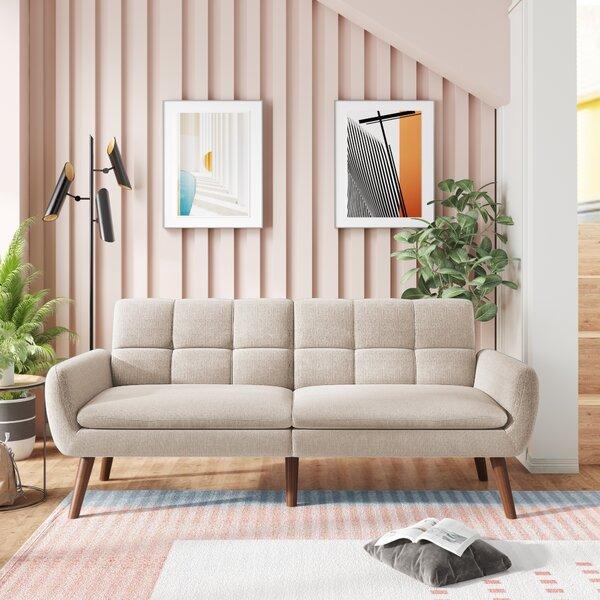 Draco Twin 74'' Wide Biscuit Back Convertible Sofa