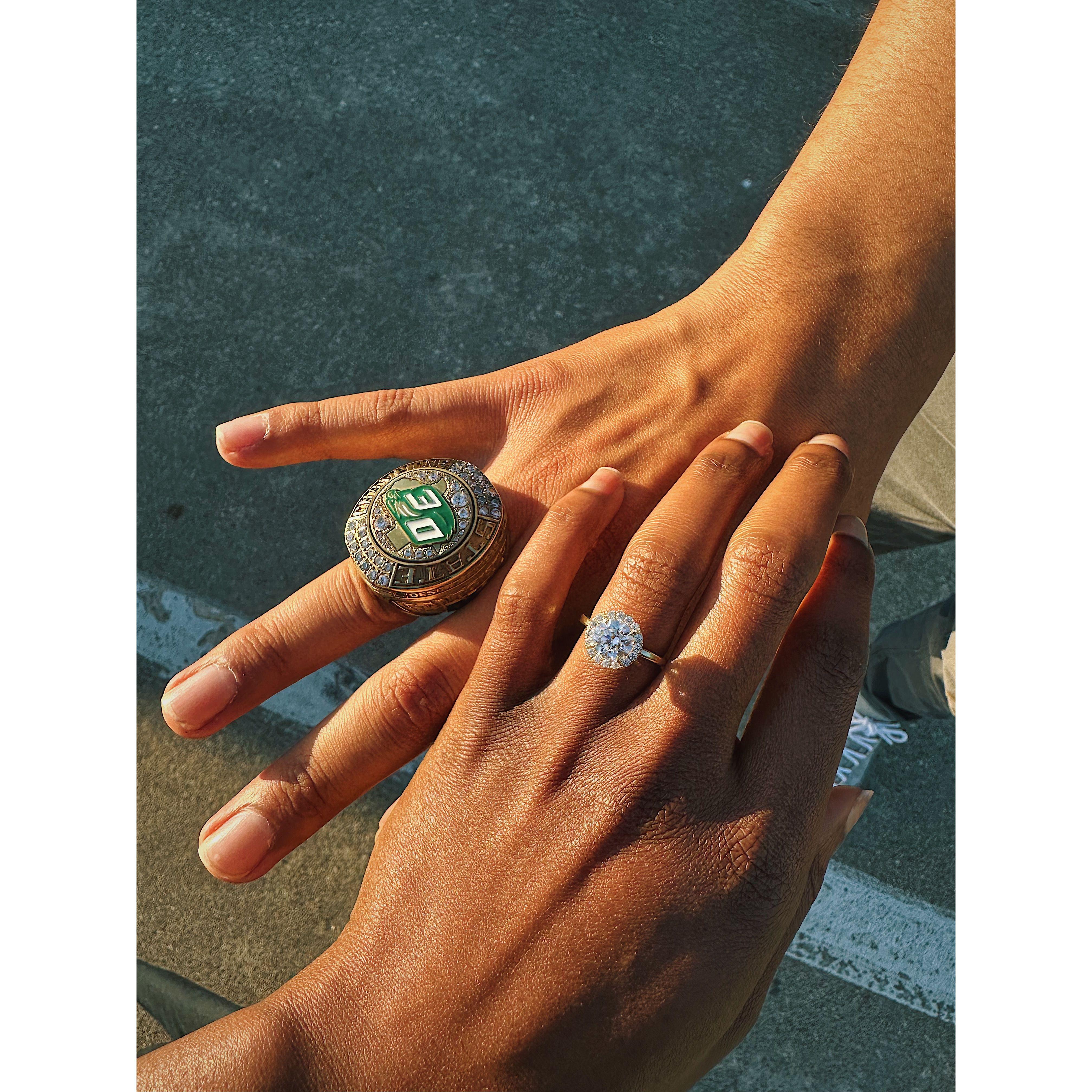 We both got rings this year! Isaac is a football coach at Desoto High School and they won the 2022 6A DII Championship at the AT&T Stadium.