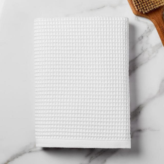 Organic Waffle Towel, Bath Towel, White