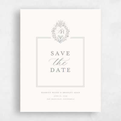 Pewter Gray, Grey Wedding Save the Date - Lockwood Portrait