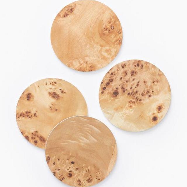 Burl Wood Coasters (Set of 4)