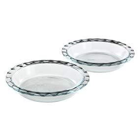 Pyrex 2-Pack Easy Grab Glass Pie Plate, 9.5-Inch
