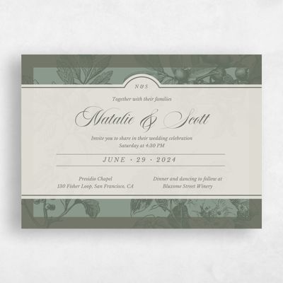 Deep Sage, Green Wedding Invitation - Ridgemoor Landscape