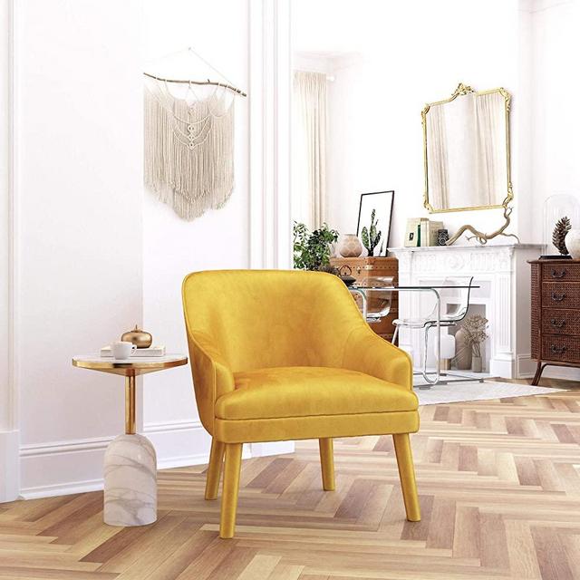 Mr. Kate Effie Upholstered Accent Chair, Mustard Velvet