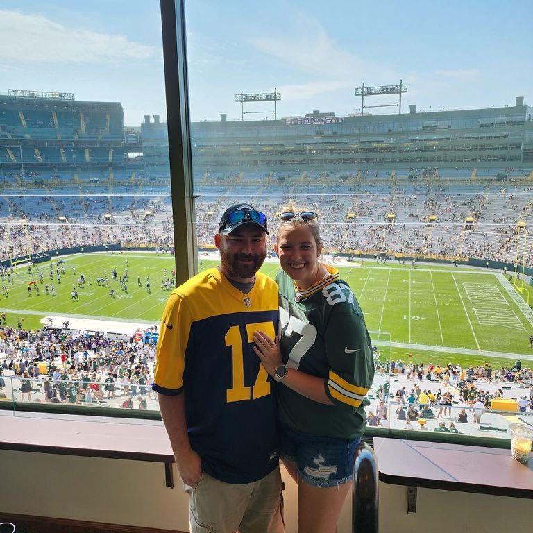 Unforgettable Packer's tickets in a suite & Amanda's first game!