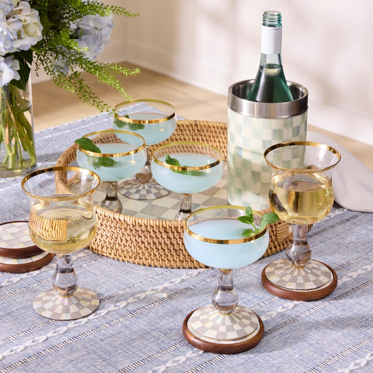 MacKenzie-Childs, Sterling Check Tumbler Glass, Set of 2 | Zola