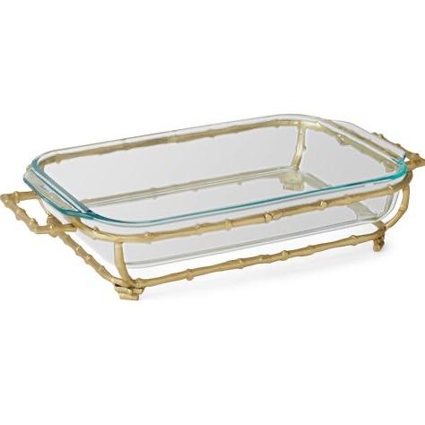 Dessau Home Gold Bamboo Rectangle Pyrex Holder Home Decor