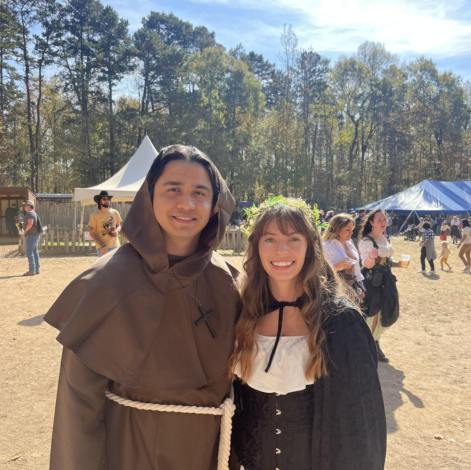 True love is embracing the other's love of dressing up. Diego's first time at the renaissance faire, in full monk attire to get the real experience.