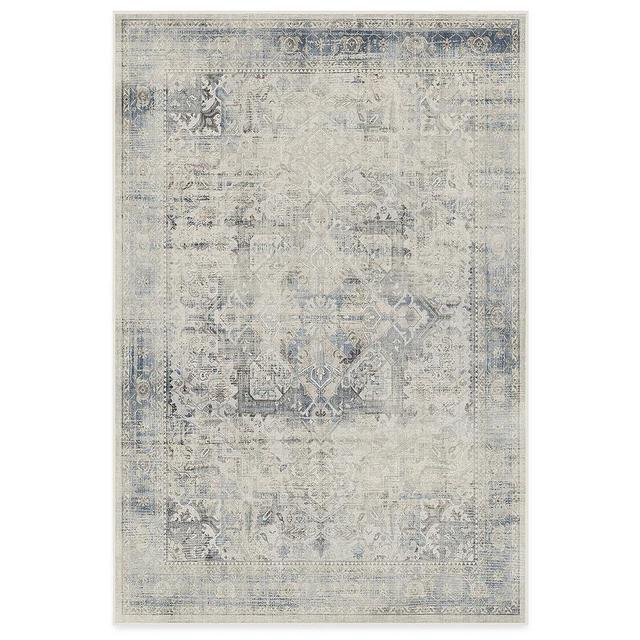 RUGGABLE Kamran Washable Rug - Perfect Washable Area Rug for Living Room, Bedroom, Kids Room, Nursery - Stain & Water Resistant, Non-Slip, Pet & Child Friendly - Blue Quartz 6'x9' (Cushioned Pad)