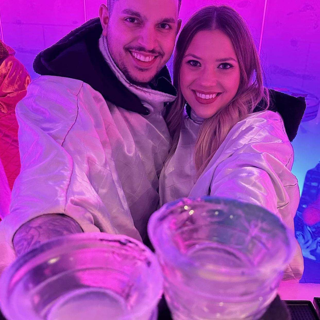 Cheers from the Skyy Ice Bar!