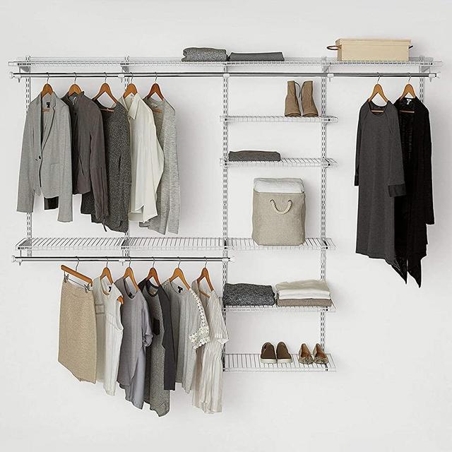 Rubbermaid Configurations Custom Closet Deluxe Kit, White, 4 to 8 Foot, FG3H8900WHT
