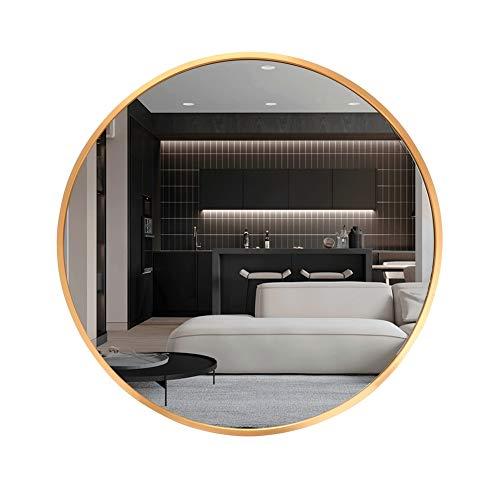 Huimei2Y 19.7 Inch Circle Wall Mirror with Metal Frame for Vanity, Bathroom, Bedroom, Entryway & Living Room, 19.7inch, (Gold, 50x50cm)