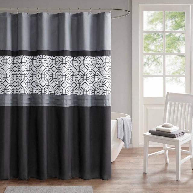 Merissi Shower Curtain with Liner Black/Gray