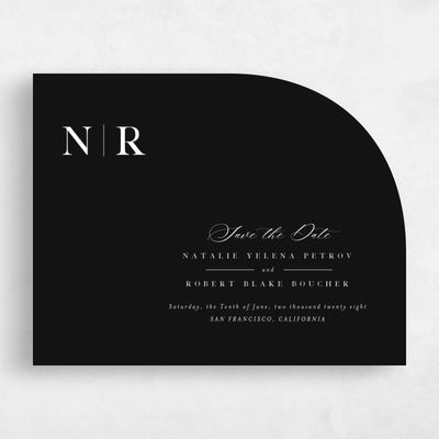 Black Half arch Wedding Save the Date - Holt Classic