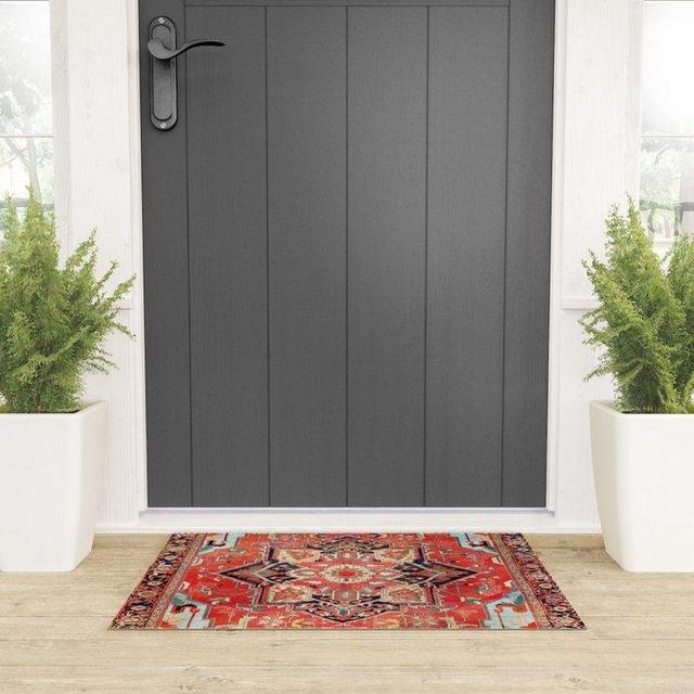 Persian Rug Print Welcome Mat- Heriz Azerbaijan Northwest