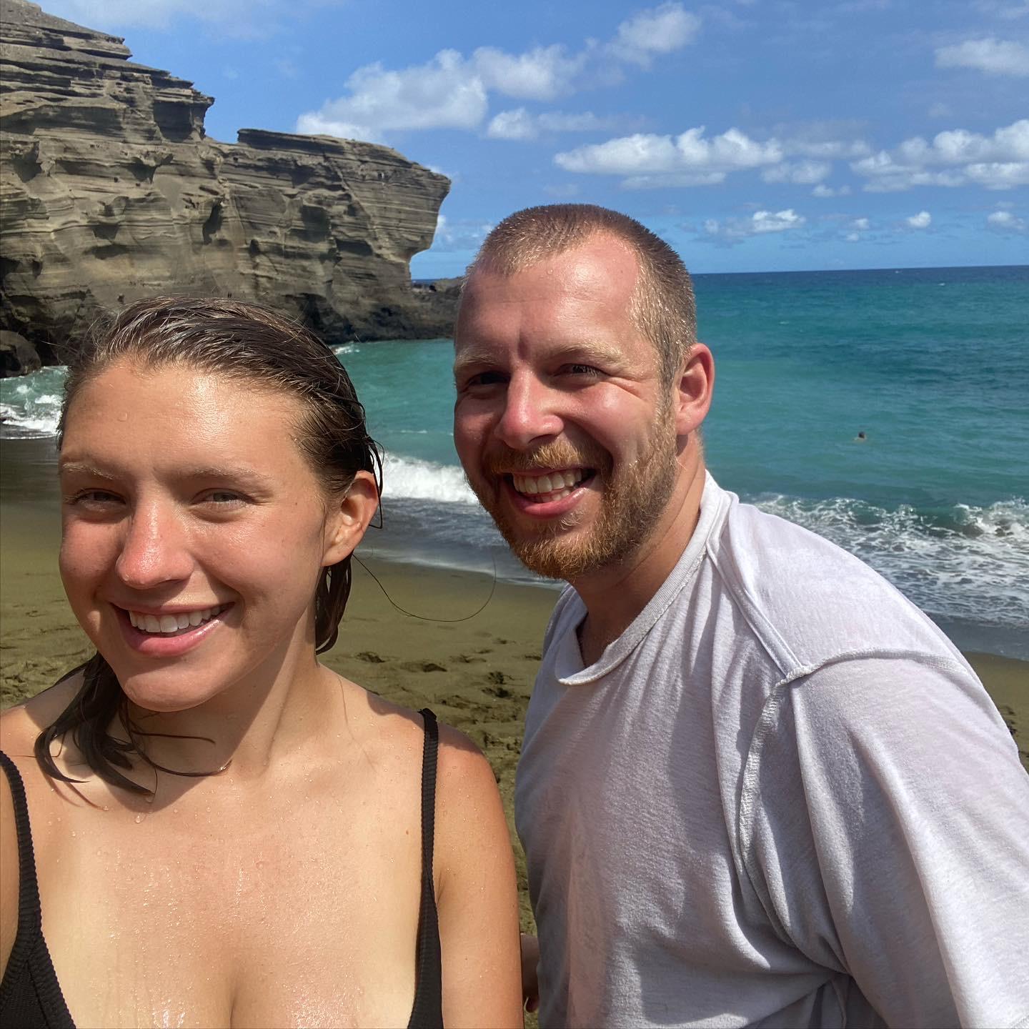 Hiked to a green sand beach (Big Island, September 2022)