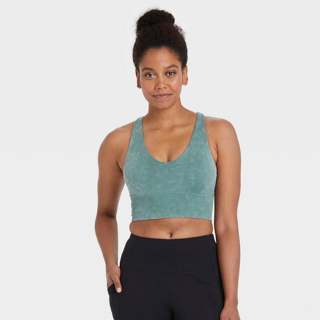 Women's Medium Support V-Neck Seamless Bra - All in Motion™ Jade M