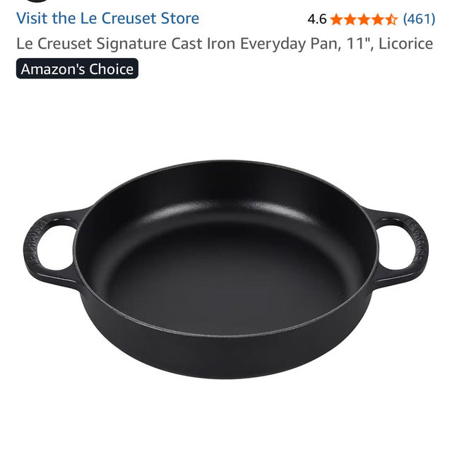 Le Creuset Signature Cast Iron Everyday Pan, 11", Licorice