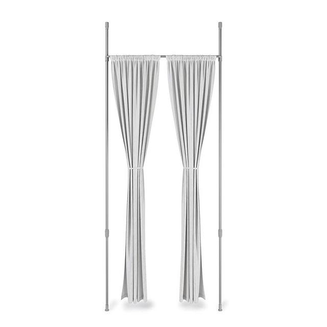 Umbra Anywhere Expandable Room Divider, Tension Curtain Rod, Damage Free, 36 to 66 Inches, Nickel