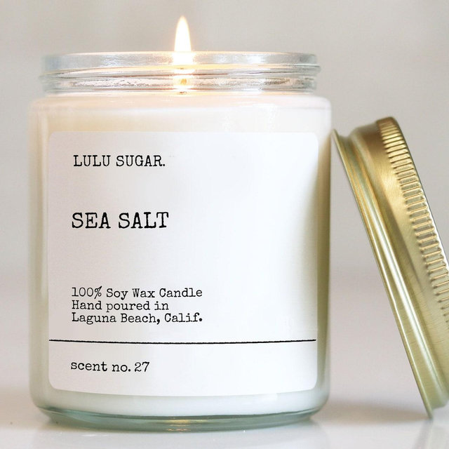 Sea Salt Scented Soy Candle: Beach Ocean Coastal Aroma