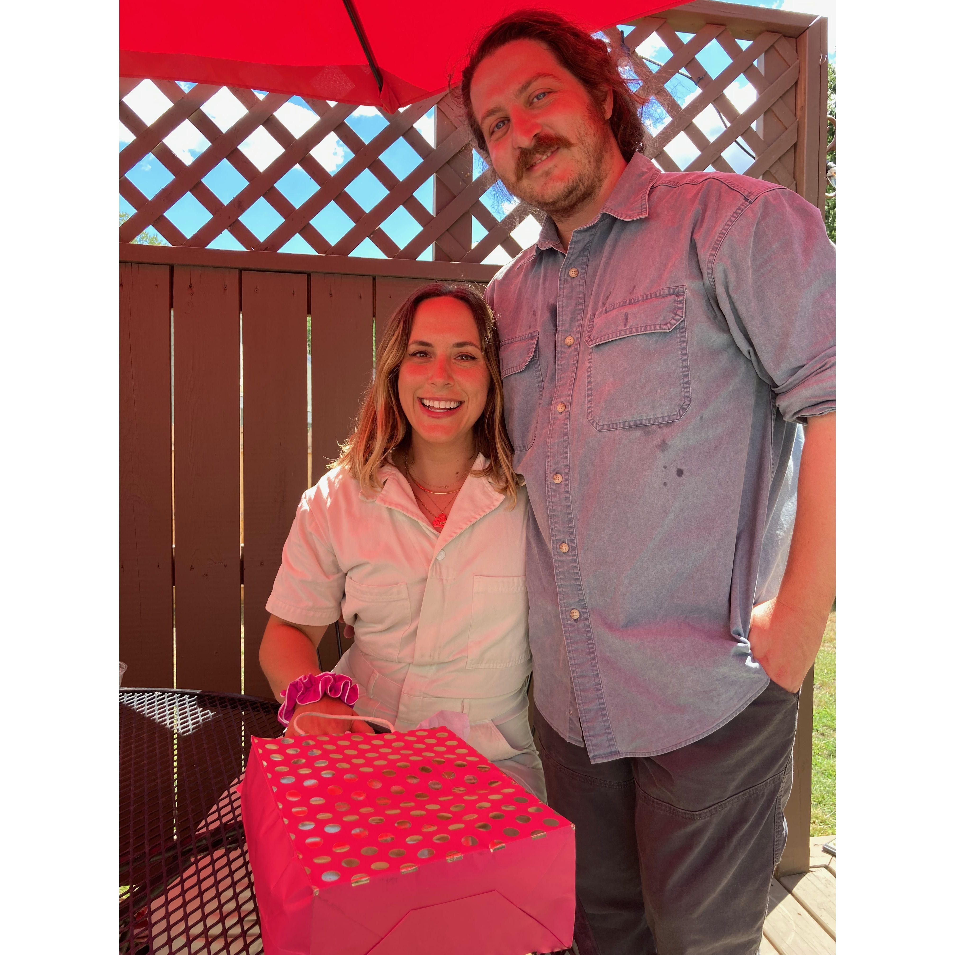 This is from our engagement/going away party at Patrick's parent's house in the summer of 2022. We were about to move to Nebraska!