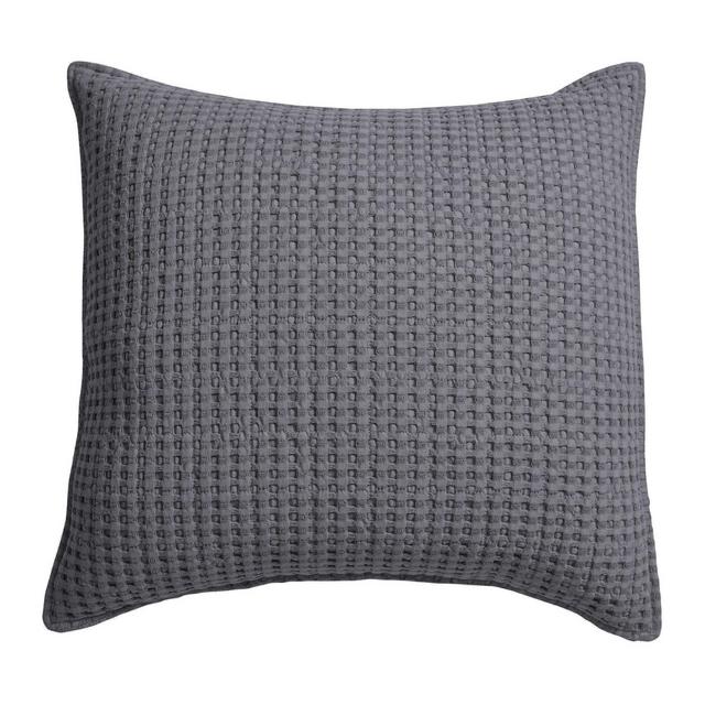 Mills Waffle Charcoal Square Pillow - Levtex Home