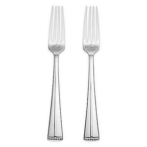 Reed & Barton Luxe Collection Facets "I Do" & "Me Too" Cake Forks in Silver