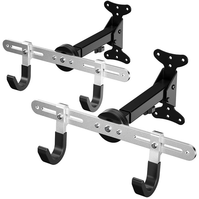 7S garage Bike Wall Mount Hanger, 2 Pack Heavy-Duty Durable Storage Garage Hook, Adjustable Indoor Bicycle Hanging Arms Bike Holder Rack, Hold up to 66lbs in Apaterment, Shed