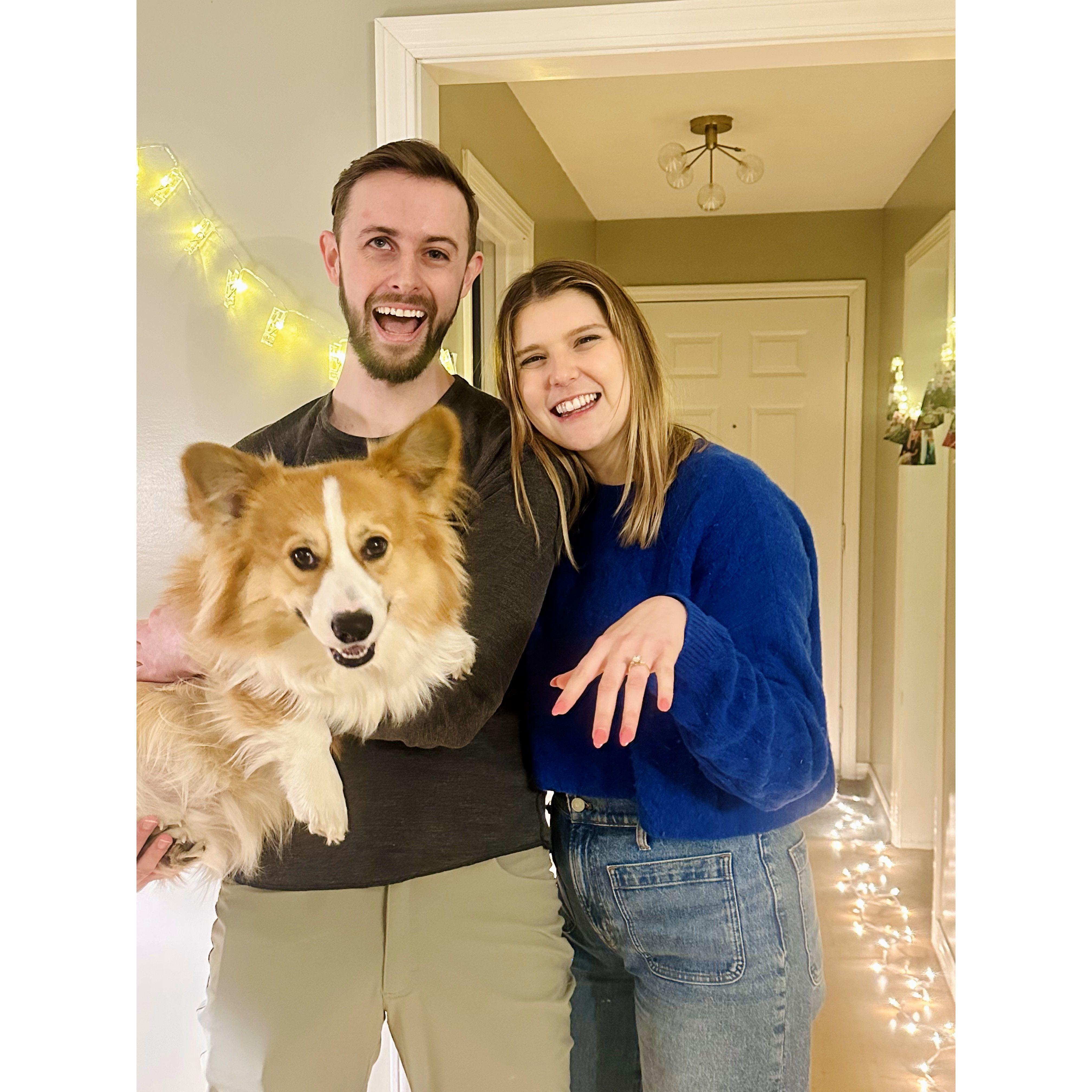 The night Alex proposed at Katey's house!