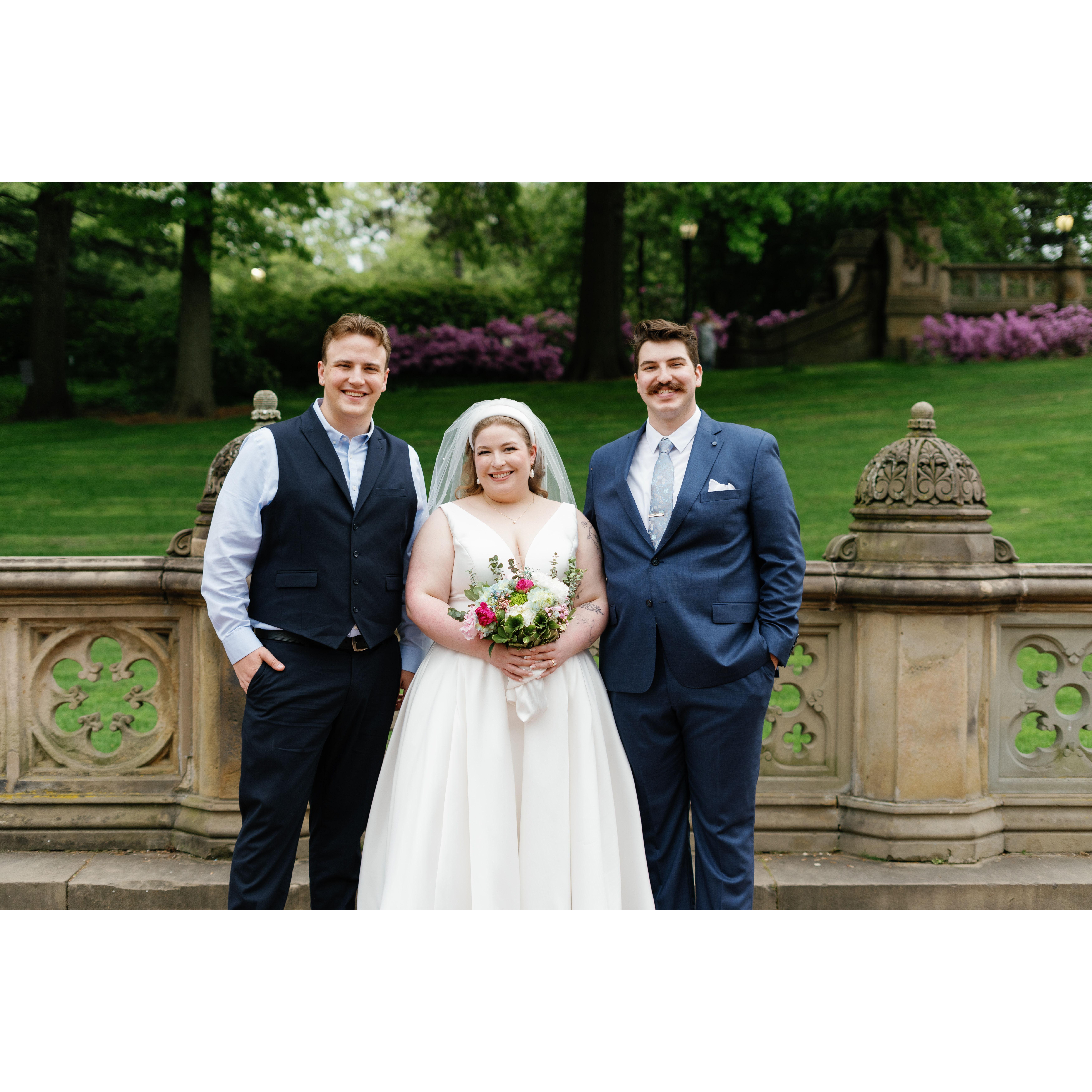 Man of Honor and Bride and Groom