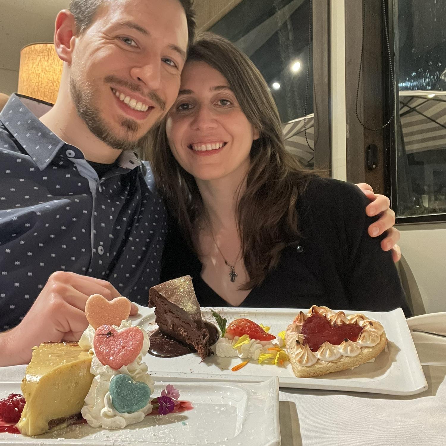 Celebrating our first Valentine's Day together! One of our favorite photos.