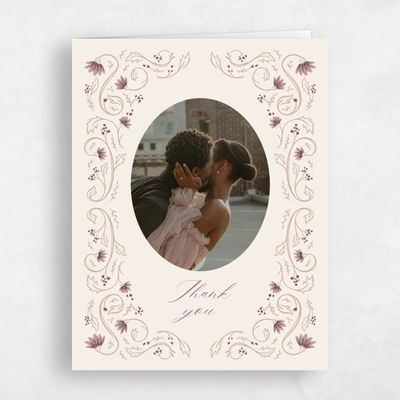 Linen, Beige Wedding Thank You - Sabriel Photo