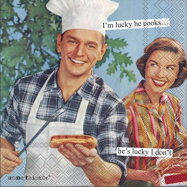 Boston International Anne Taintor Cocktail Beverage Paper Napkins, 5 x 5-Inches, Lucky