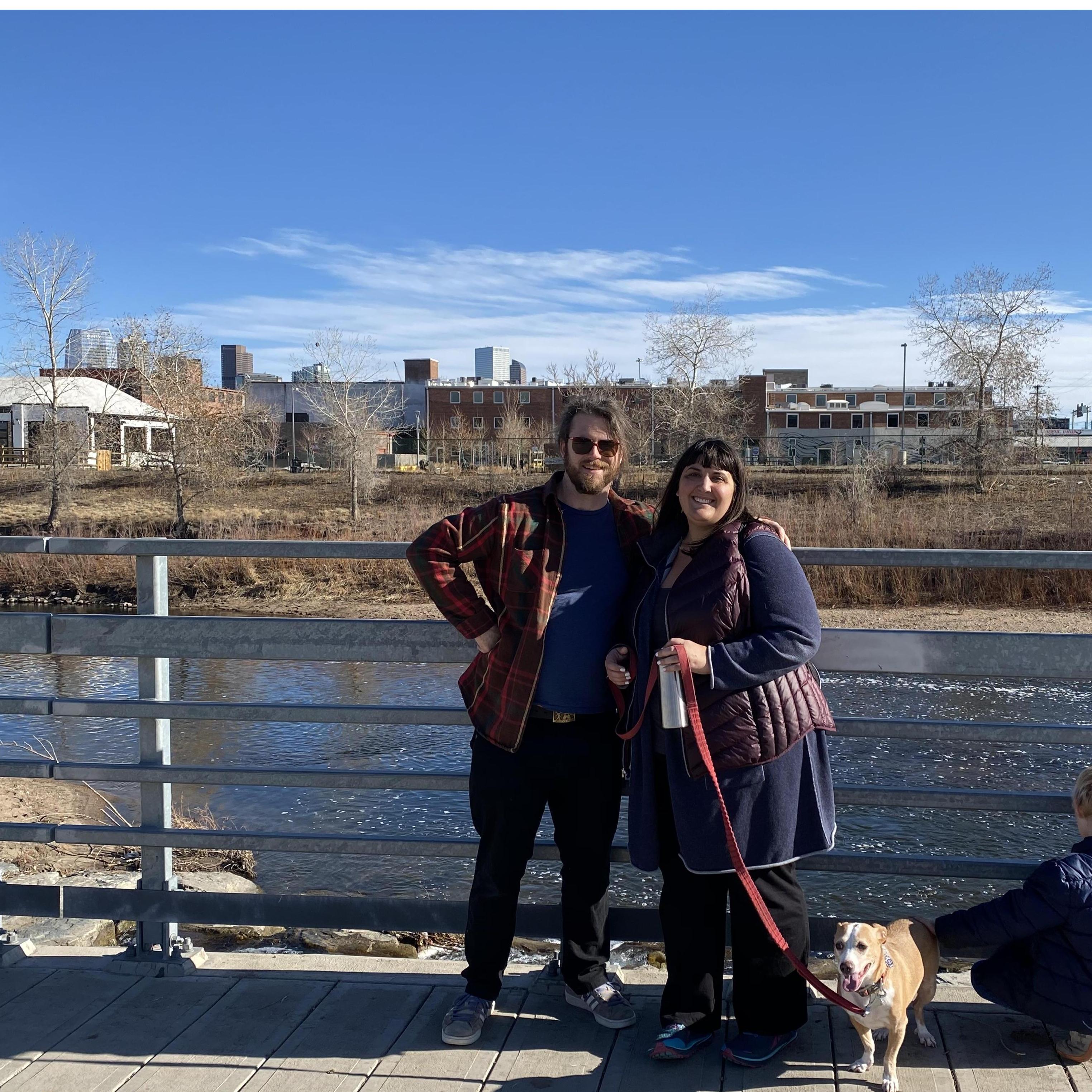 One of our favorite activities is walking in the city early in the morning. We "borrowed" this pup for the adventure.