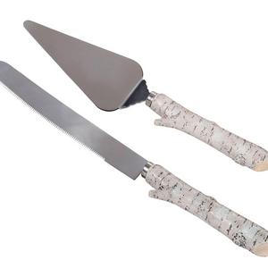 Lillian Rose K360 Rustic Birch Wedding Cake Knife Server, Multicolor