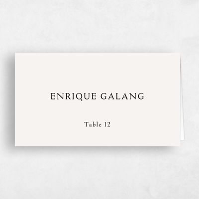 Light Oatmeal, Beige Wedding Place Card - Casey