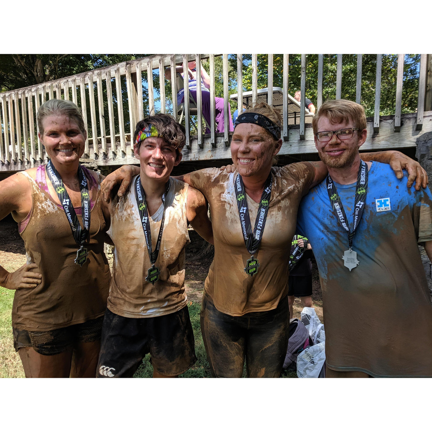 Scenic City Mud Run. We were still “just friends”. (Donna, 2nd from the left is my maid of honor!)