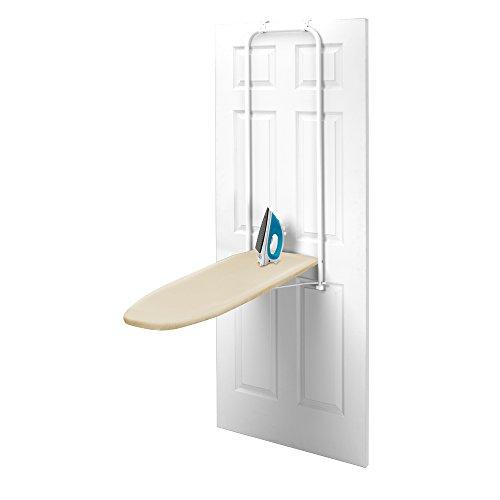 HOMZ Over-the-Door Steel Top Ironing Board, Foldable, with Free Set of Dryer Balls Included