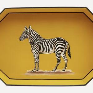 Hand-painted Zebra tray