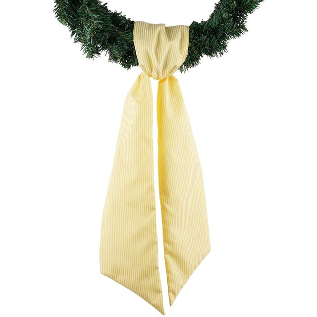 YKW Yellow White Stripe Wreath Sash Front Door Decoration, 5.12" x 54.33" Blank Sash Spring Summer Sunflower Easter Holiday Party Bow Ribbon Farmhouse Home Decor Accessories