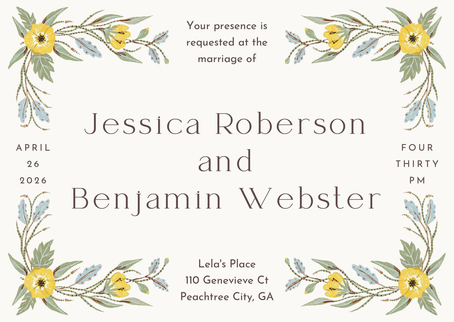 The Wedding Website of Jessica Roberson and Benjamin Webster