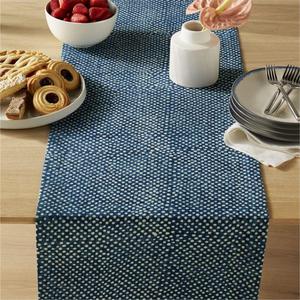 indigo block print runner