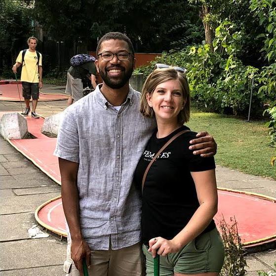 While in Vienna, we stumbled into an amusement park and met a wonderful couple from Minneapolis who took this picture of us during a game of mini golf.