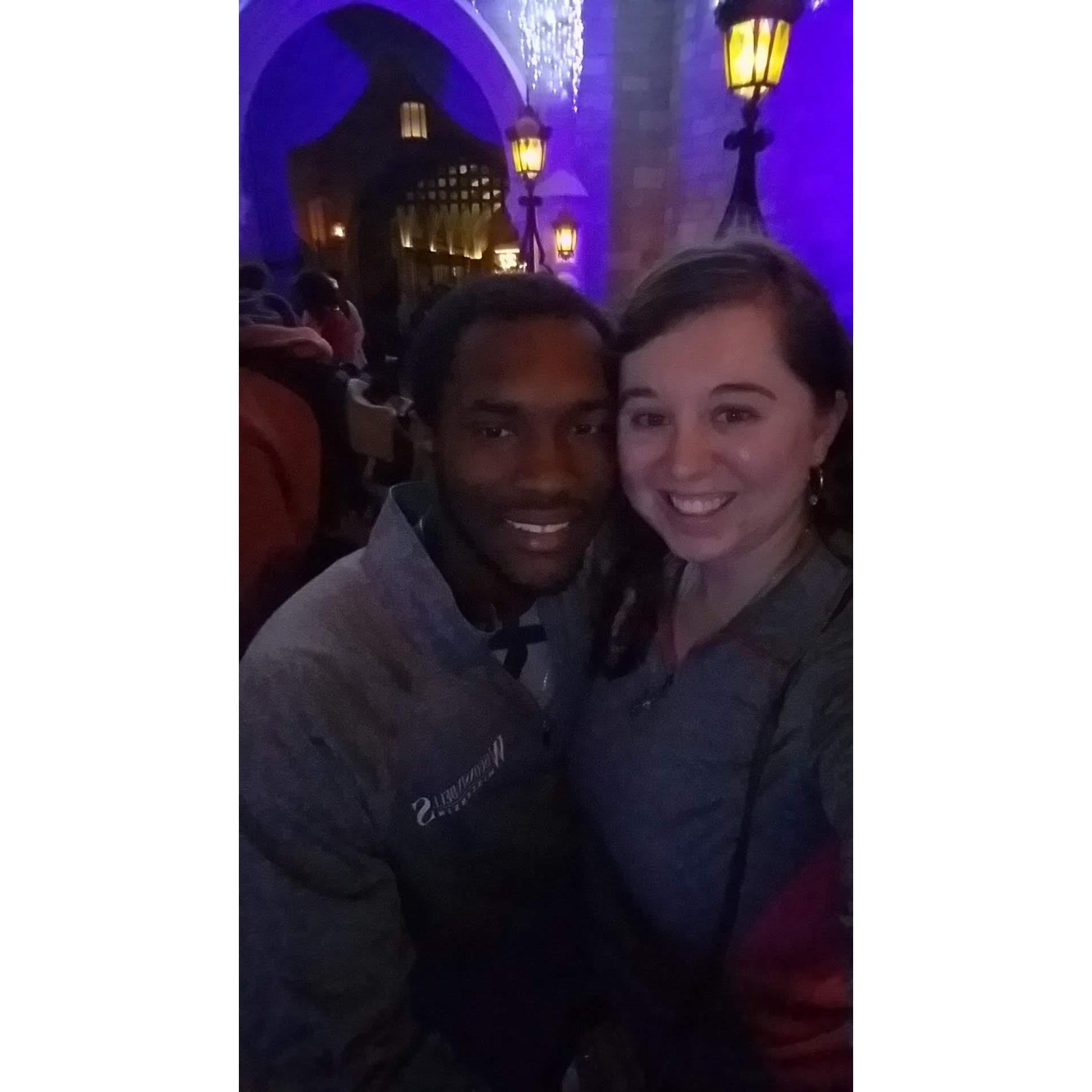 Hanging out at the castle after my birthday dinner at Be Our Guest.
