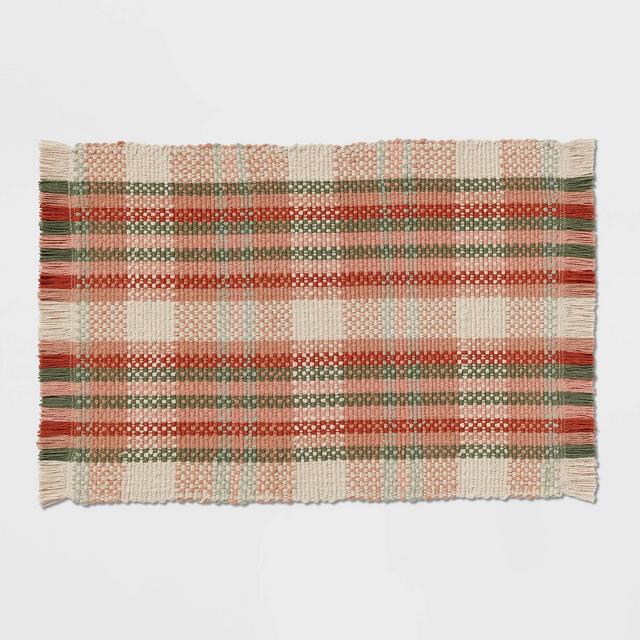 17"x24" Harvest Plaid Bath Rug - Threshold™