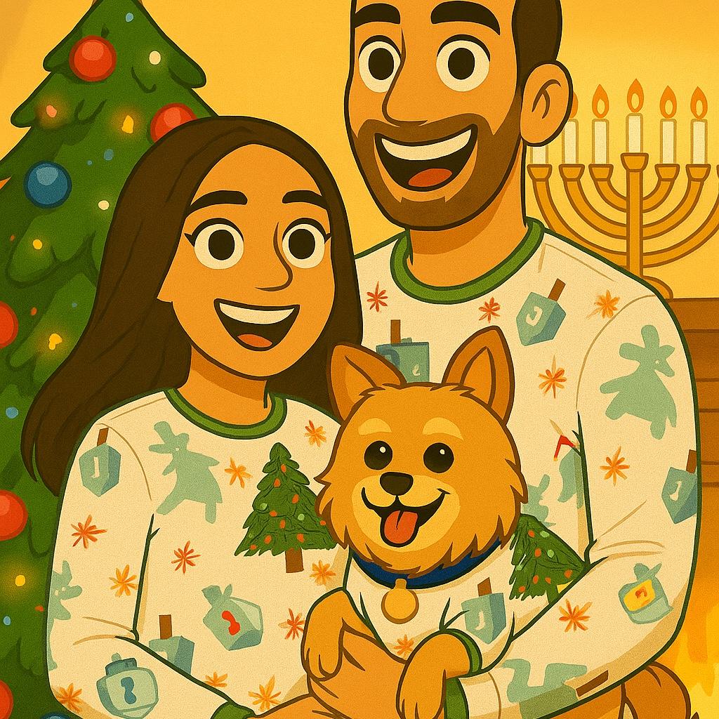 1ST HOLIDAYS SPENT
IN THEIR NEWLY SHARED SPACE,
WITH MATCHING PAJAMAS
& WARMEST EMBRACE.
HE SHOWED UP WITH A TREE,
SHE SURPRISED HIM WITH CANDLES,
EMBRACING NEW CUSTOMS
THEY PROVED THEY COULD HANDLE.