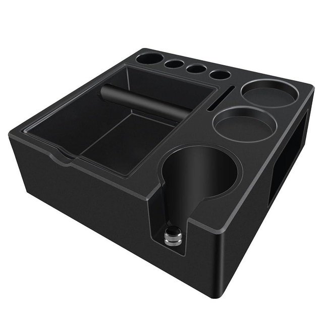 Espresso tamping station knock box,tamper station,Espresso station fit for storage 51-58mm tamper,distributor,portafilter,puck screen accessories,9 in 1 espresso knock box and tamper station