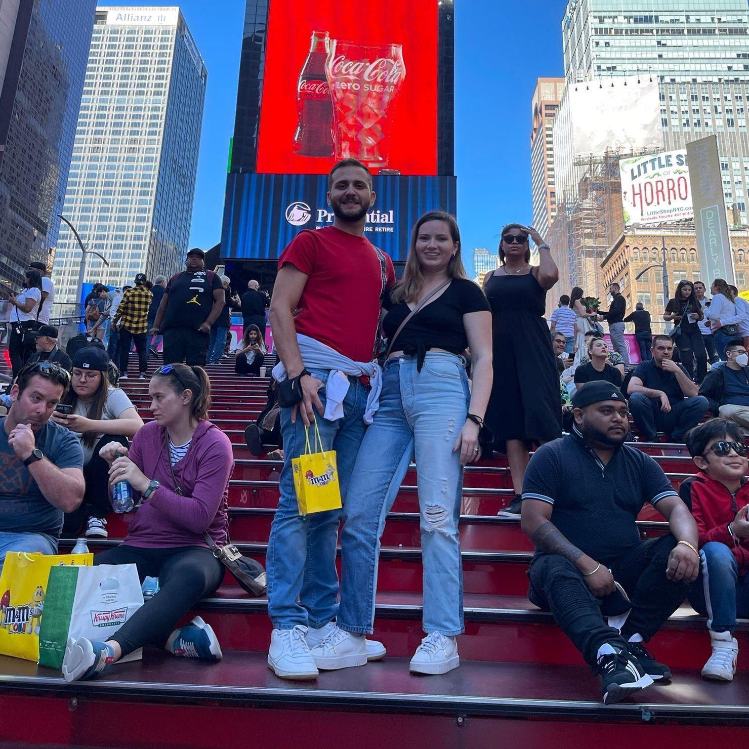 Adriano's first trip to New York. He looked the part of the tourist.