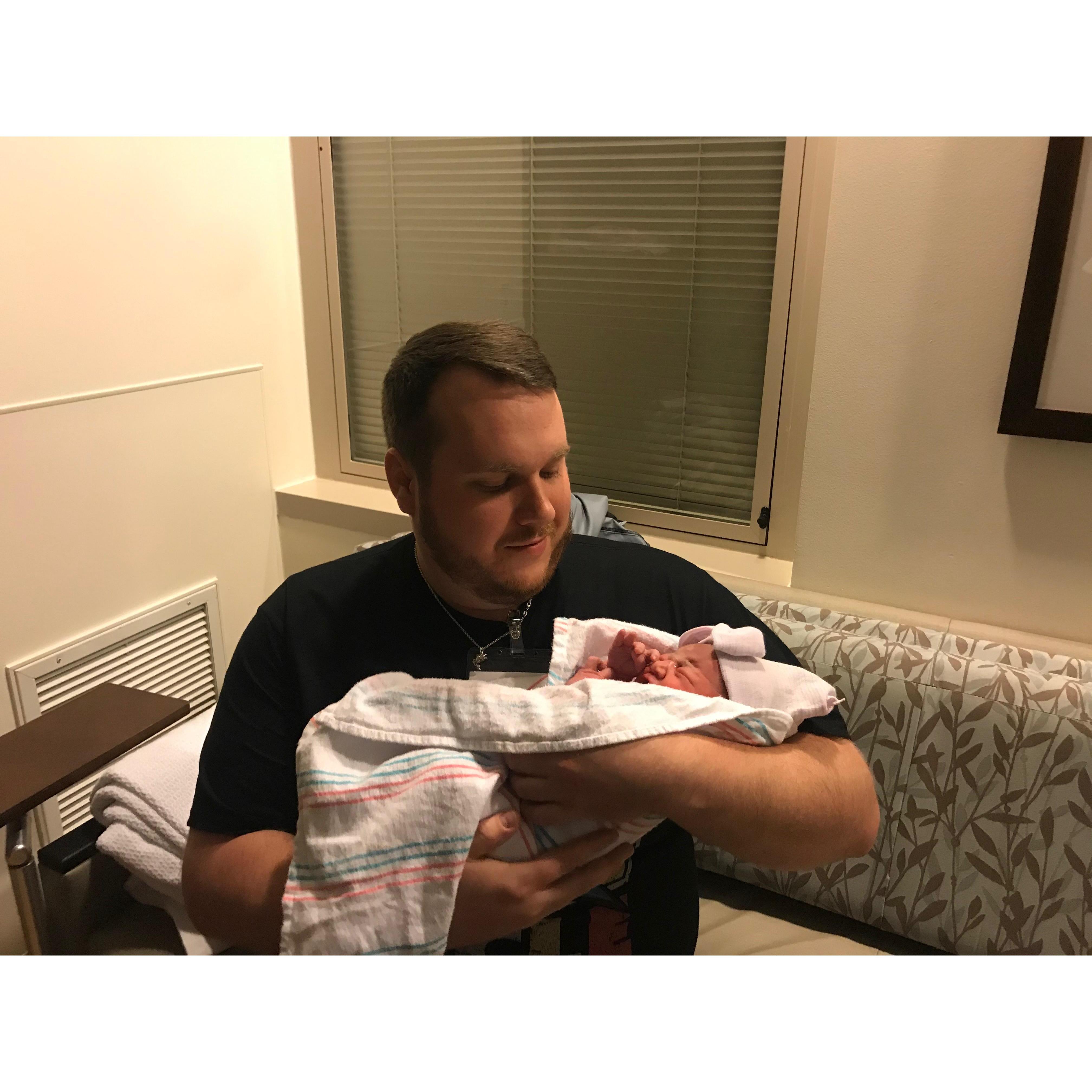Uncle Brian meeting his niece Grace!